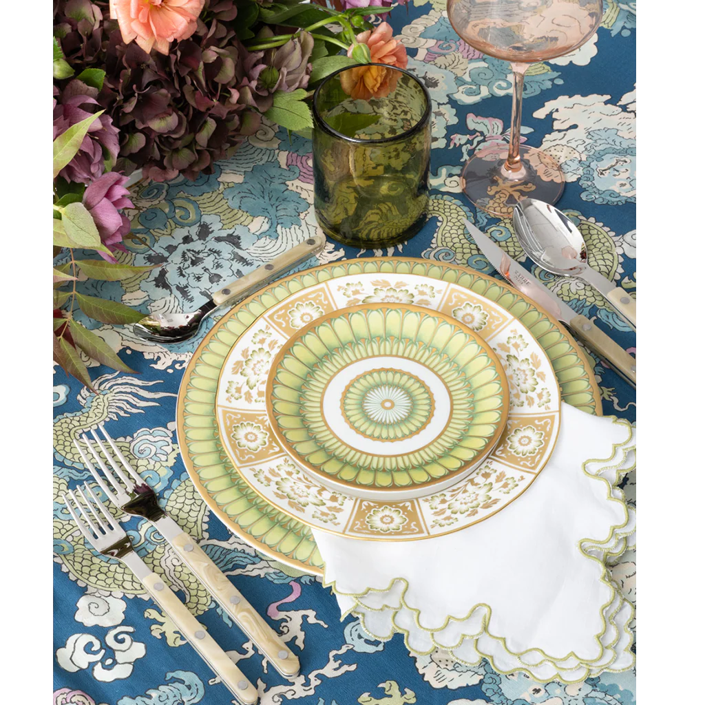 Notched Linen Napkin, Green - Image 3