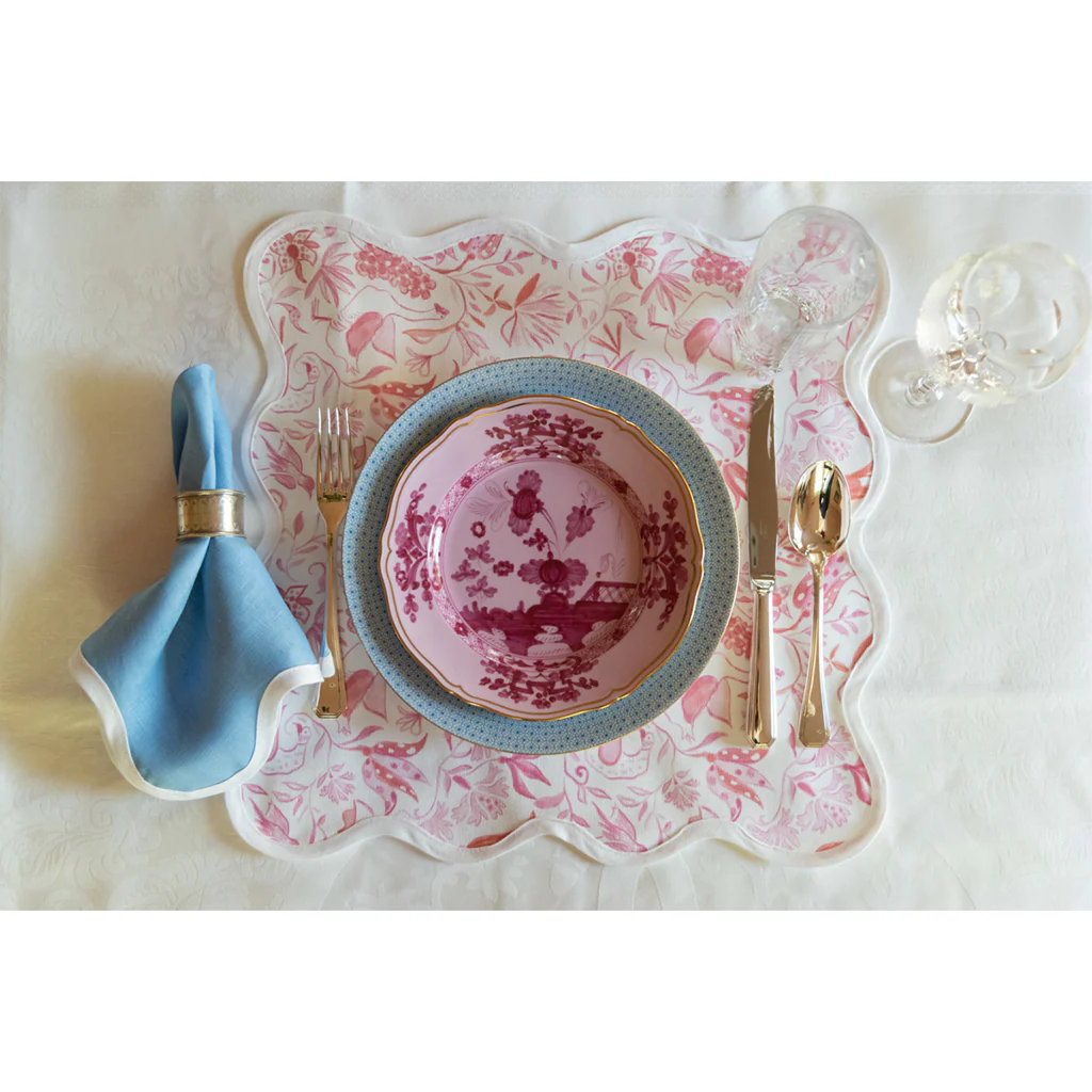 Scalloped Linen Napkin, Cornflower - Image 3